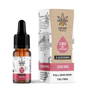 Olejek konopny z łososiem Hemp Medical 2,5% 250 mg certyfikowany | dla zwierząt