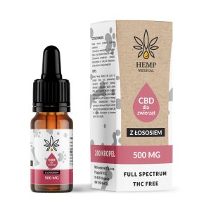 Olejek konopny z łososiem Hemp Medical 5% 500 mg certyfikowany | dla zwierząt