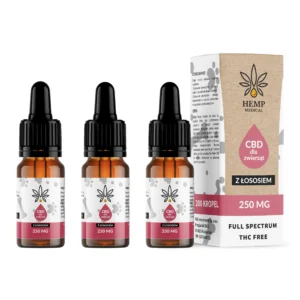 Zestaw 3x olejek konopny z łososiem 2,5% 250 mg (3x10ml) TRZECI GRATIS | dla zwierząt