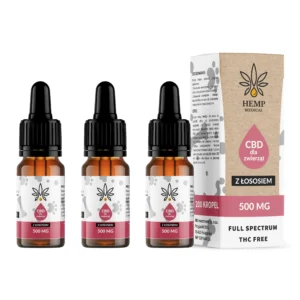 Zestaw 3x olejek konopny z łososiem 5% 500 mg (3x10ml) TRZECI GRATIS | dla zwierząt